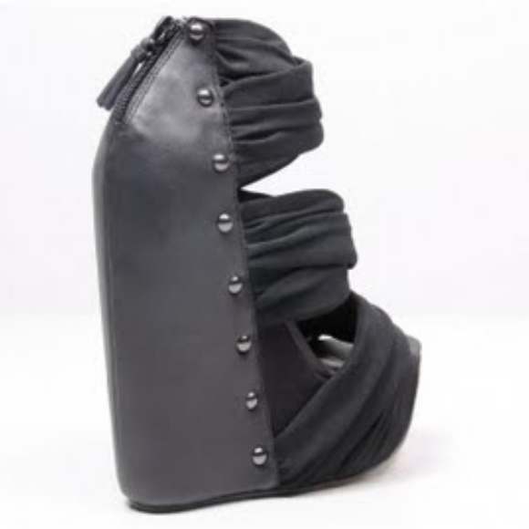 Senso Ruzac Platform Wedge Heels - Black - Picture 3 of 6
